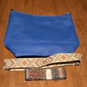 Blue Crossbody Bag with Interchangeable Straps | Convertible Clutch Purse